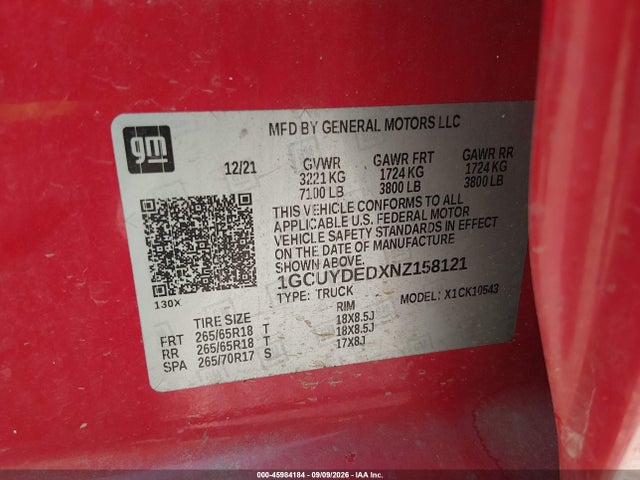 2022 CHEVROLET SILVERADO 1500 LTD 4WD SHORT BED LT 9