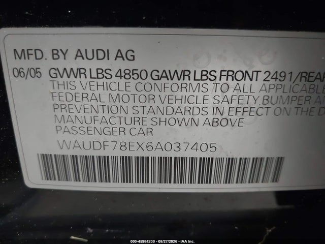 2006 AUDI A4 2.0T 照片 9