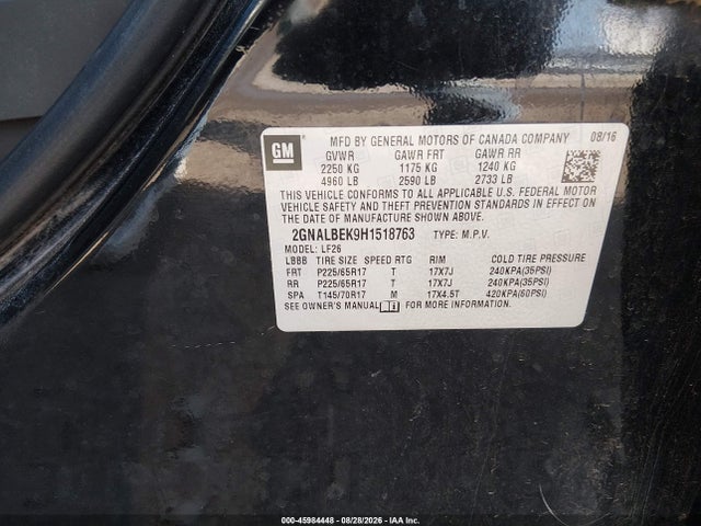 2017 CHEVROLET EQUINOX LS 9