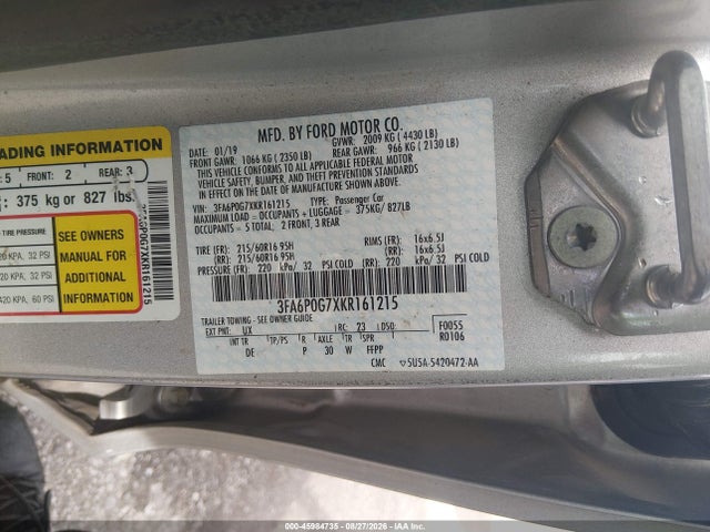 2019 FORD FUSION S 9