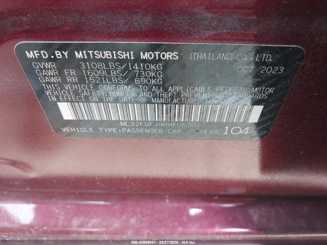 2024 MITSUBISHI MIRAGE G4 ES 9