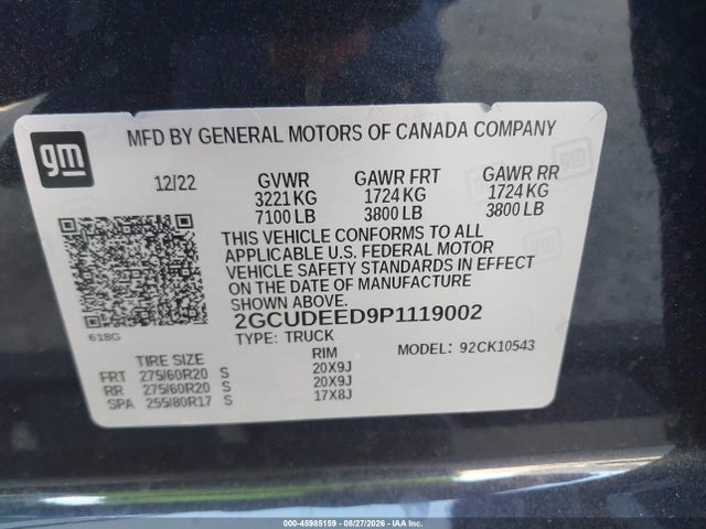 2023 CHEVROLET SILVERADO 1500 4WD SHORT BED RST 9