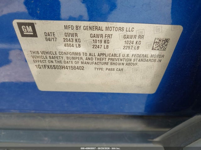 2017 CHEVROLET BOLT EV PREMIER 9