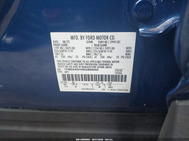 2022 FORD EXPLORER XLT 9