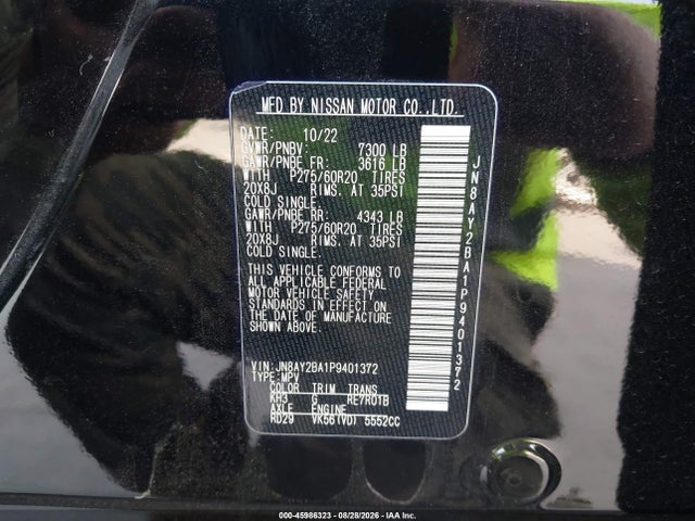 2023 NISSAN ARMADA SL 2WD 9