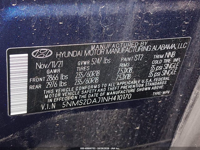 2022 HYUNDAI SANTA FE SEL 9
