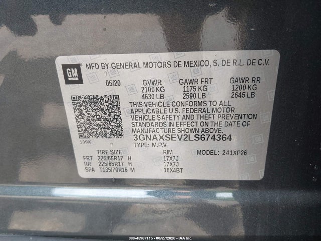 2020 CHEVROLET EQUINOX AWD LS 9