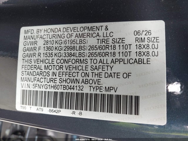 2026 HONDA PILOT TRAILSPORT 9