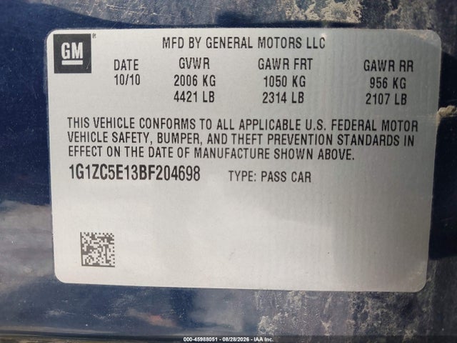 2011 Chevrolet MALIBU 1LT 照片 9