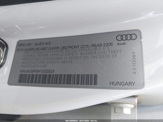 2017 AUDI A3 2.0T PREMIUM 9