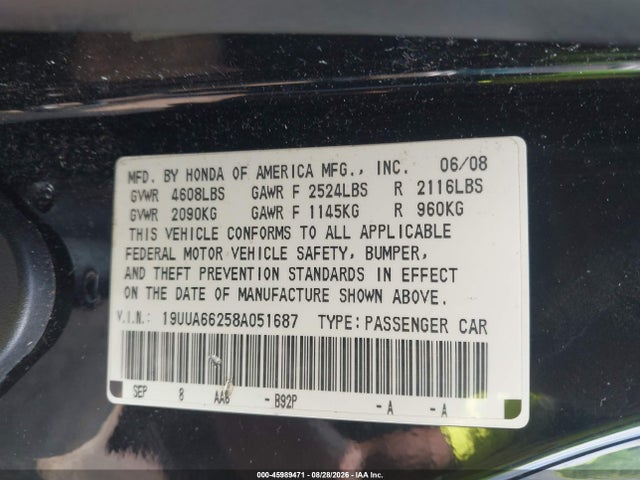 2008 Acura TL 3.2 照片 9