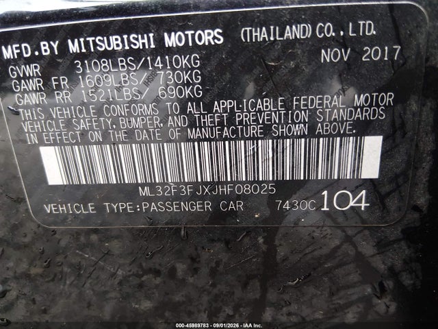 2018 MITSUBISHI MIRAGE G4 ES 9