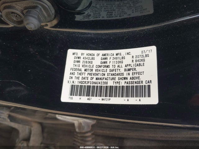 2017 HONDA ACCORD EX-L V6 9