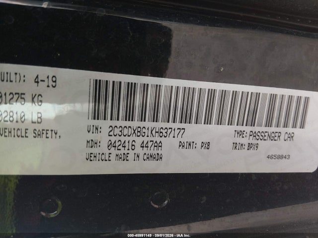 2019 DODGE CHARGER SXT RWD 9