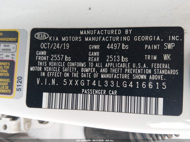 2020 KIA OPTIMA LX 9
