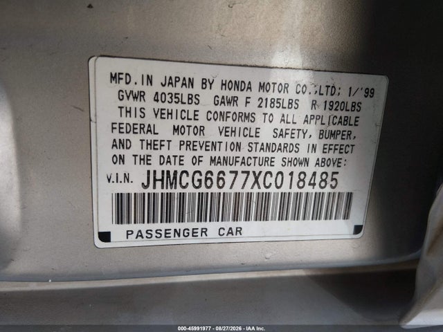 1999 Honda ACCORD EX 照片 9