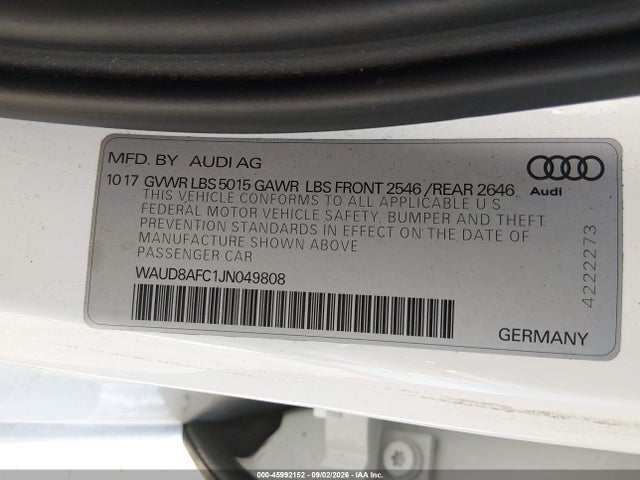 2018 AUDI A6 2.0T PREMIUM PLUS 照片 9
