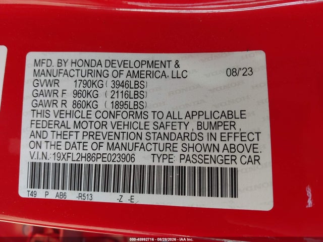 2023 HONDA CIVIC SPORT 9