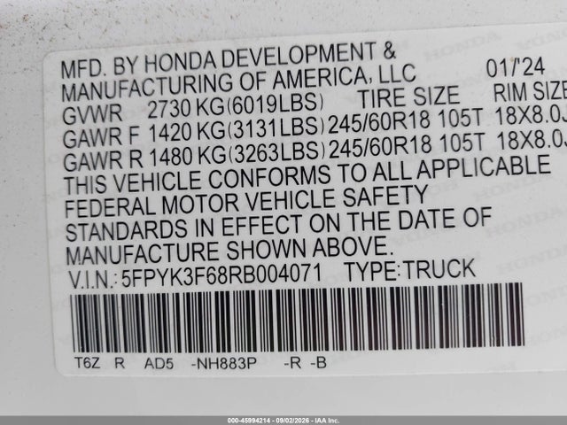 2024 HONDA RIDGELINE TRAILSPORT 9