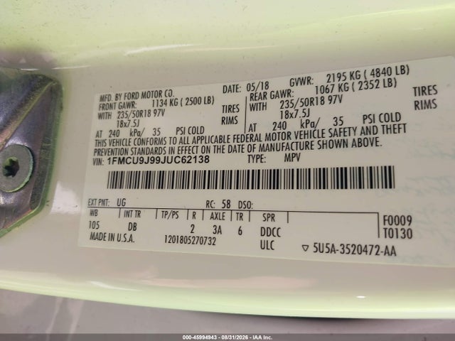 2018 FORD ESCAPE TITANIUM 9
