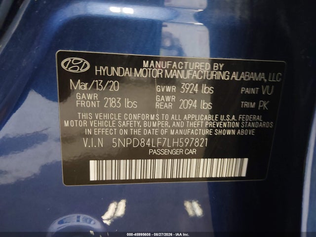 2020 HYUNDAI ELANTRA SEL 9