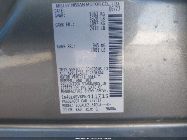 2023 NISSAN ALTIMA S FWD 9