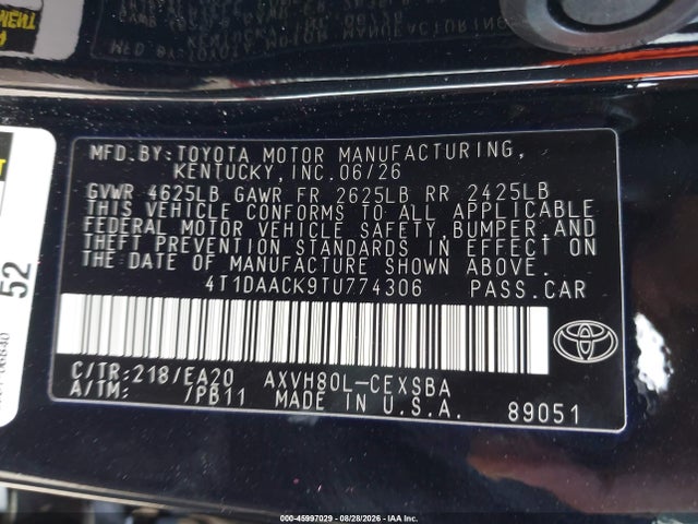 2026 TOYOTA CAMRY SE 9