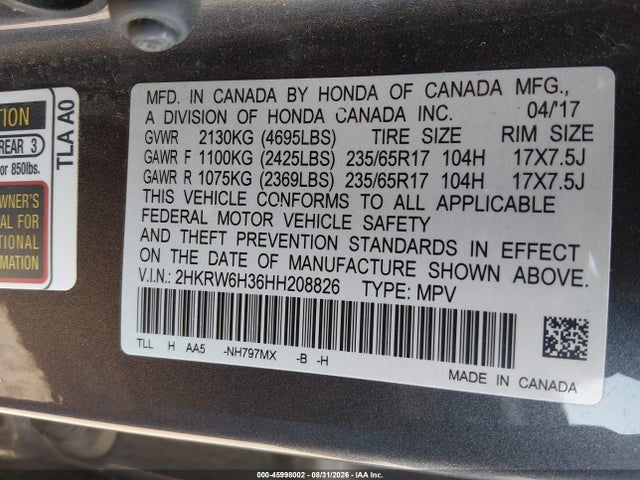 2017 HONDA CR-V LX 9