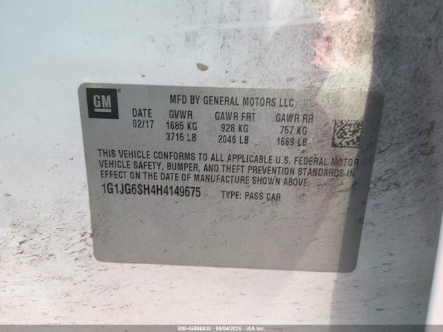 2017 CHEVROLET SONIC LT AUTO 9
