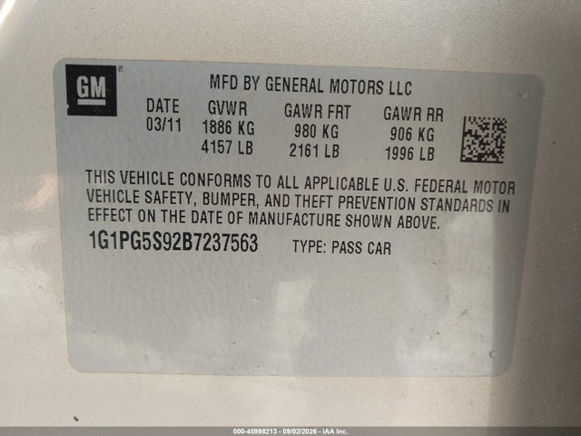 2011 Chevrolet CRUZE 2LT 照片 9