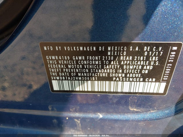 2017 VOLKSWAGEN JETTA 1.4T SE 9