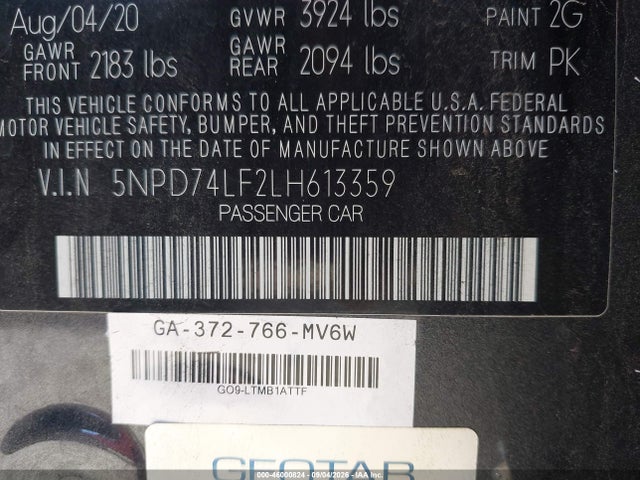 2020 HYUNDAI ELANTRA SE 9