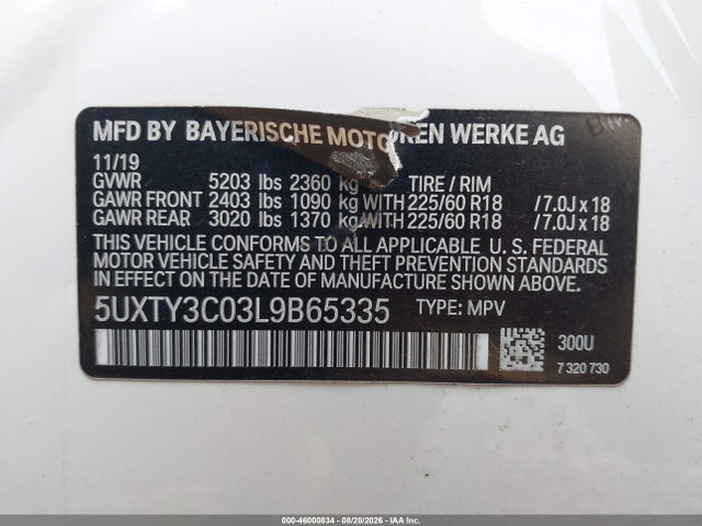 2020 BMW X3 SDRIVE30I 9