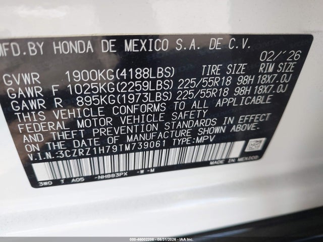 2026 HONDA HR-V 2WD EX-L 9