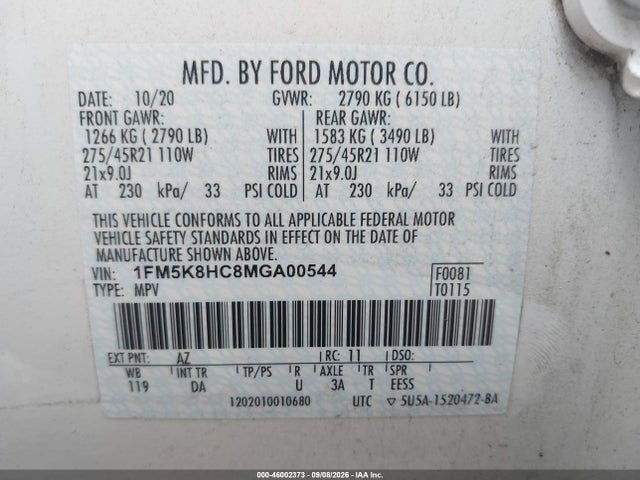 2021 FORD EXPLORER PLATINUM 9