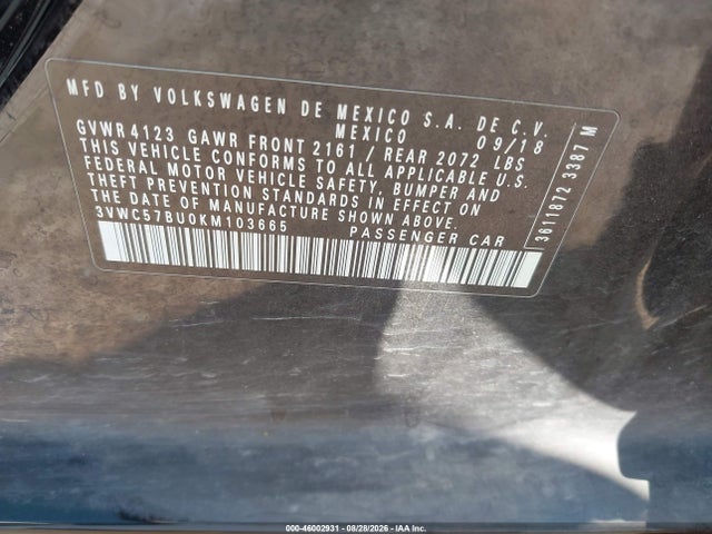 2019 VOLKSWAGEN JETTA 1.4T R-LINE/1.4T S/1.4T SE 9
