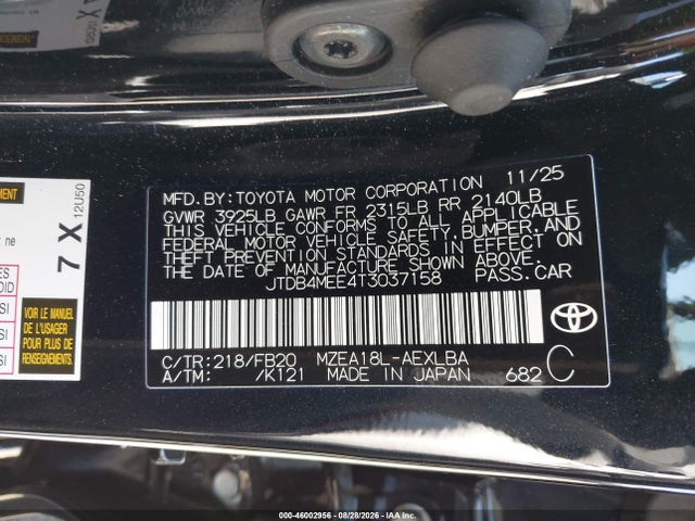 2026 TOYOTA COROLLA LE 9