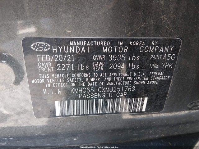 2021 HYUNDAI IONIQ HYBRID BLUE 9