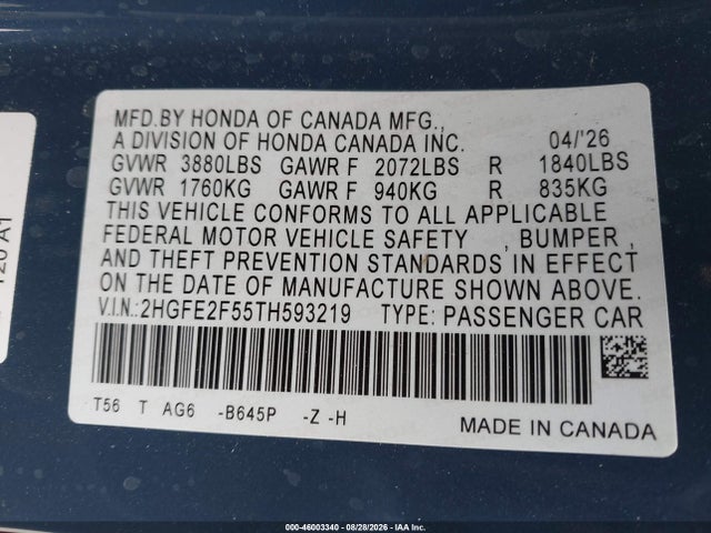 2026 HONDA CIVIC SPORT 9