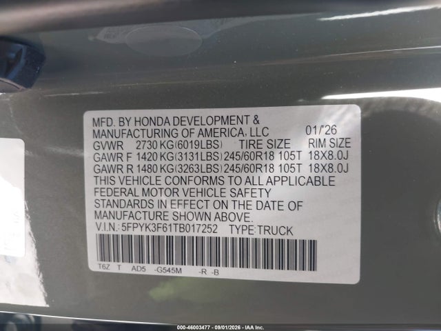 2026 HONDA RIDGELINE TRAILSPORT 9