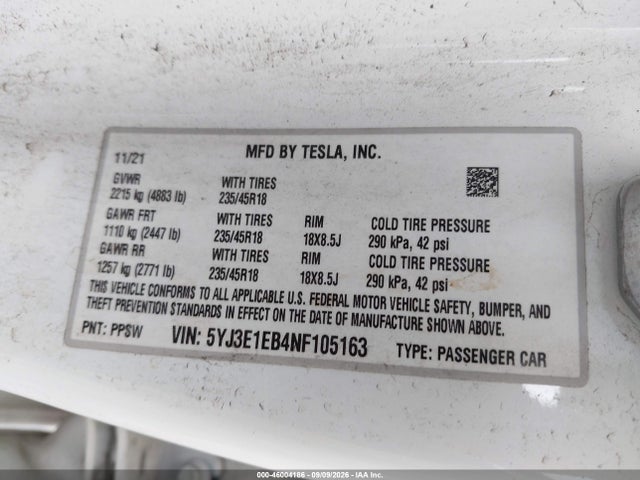2022 TESLA MODEL 3 LONG RANGE DUAL MOTOR ALL-WHEEL DRIVE 9