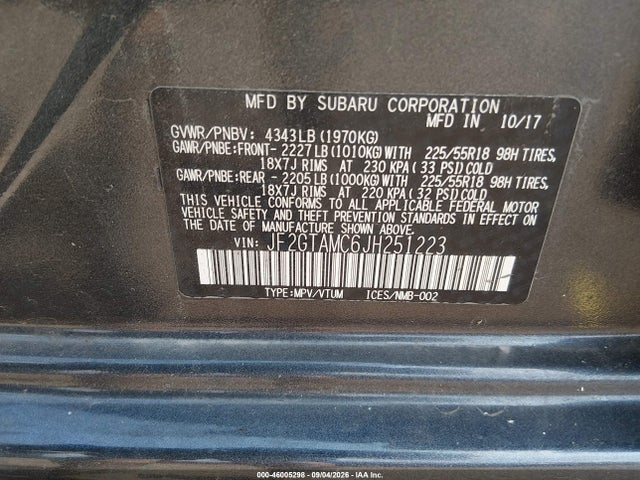 2018 SUBARU CROSSTREK 2.0I LIMITED 9