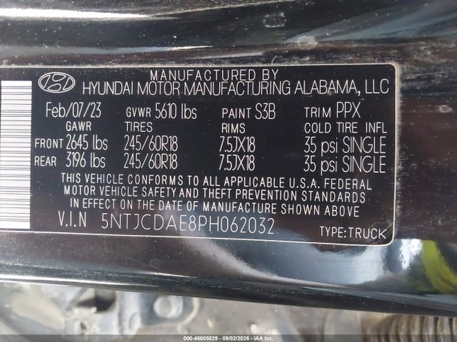 2023 HYUNDAI SANTA CRUZ SEL 9
