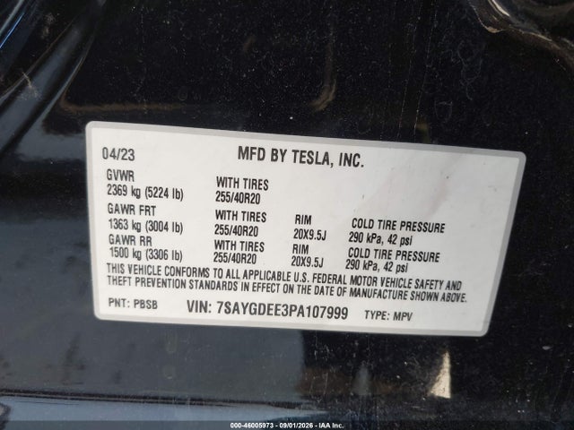 2023 TESLA MODEL Y AWD/LONG RANGE DUAL MOTOR ALL-WHEEL DRIVE 9