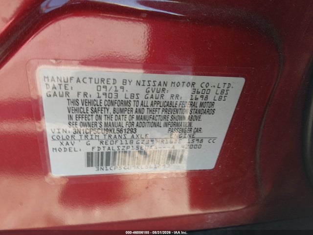2019 NISSAN KICKS S/SR/SV 9