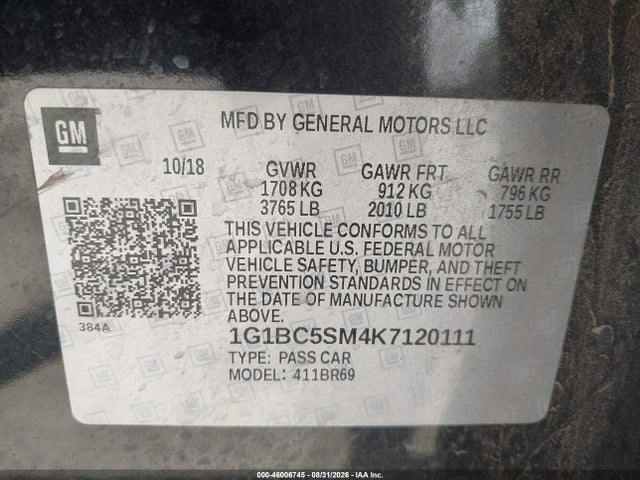 2019 CHEVROLET CRUZE LS 9