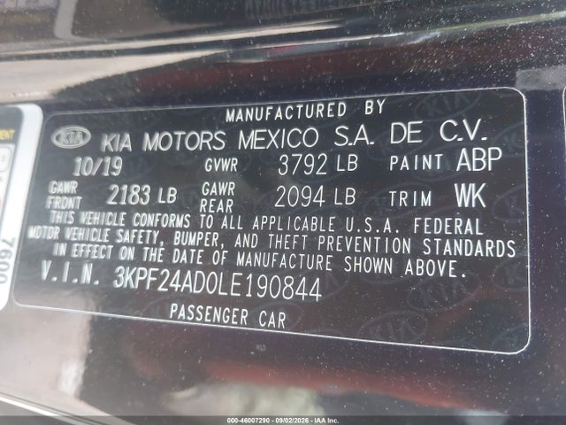 2020 KIA FORTE FE/LXS 9