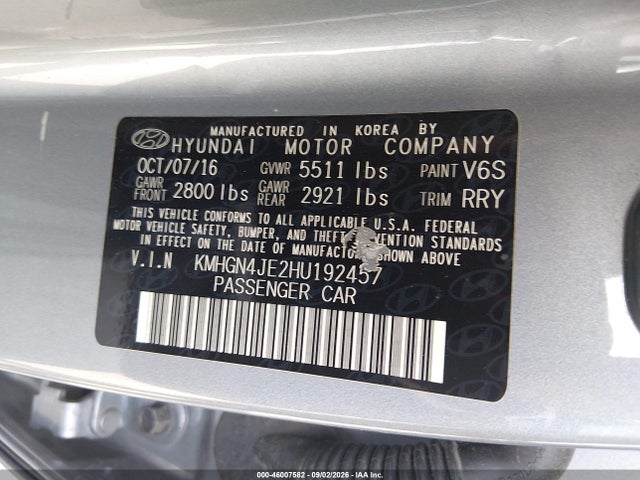 2017 GENESIS G80 3.8 9