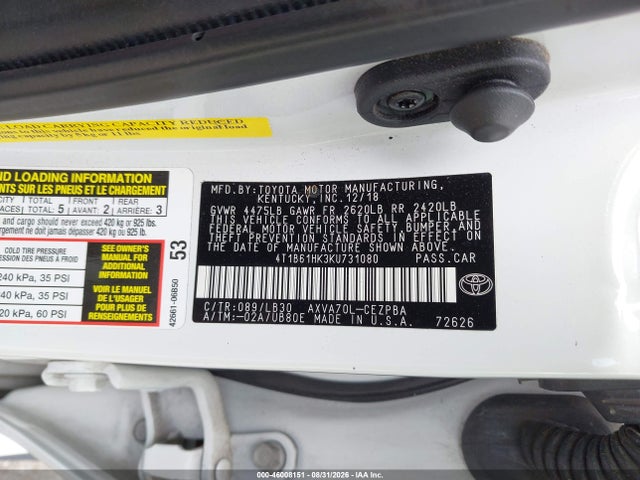 2019 TOYOTA CAMRY XSE 9