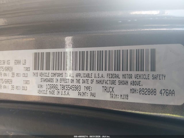 2019 RAM 1500 CLASSIC LONE STAR 4X2 5'7 BOX 9